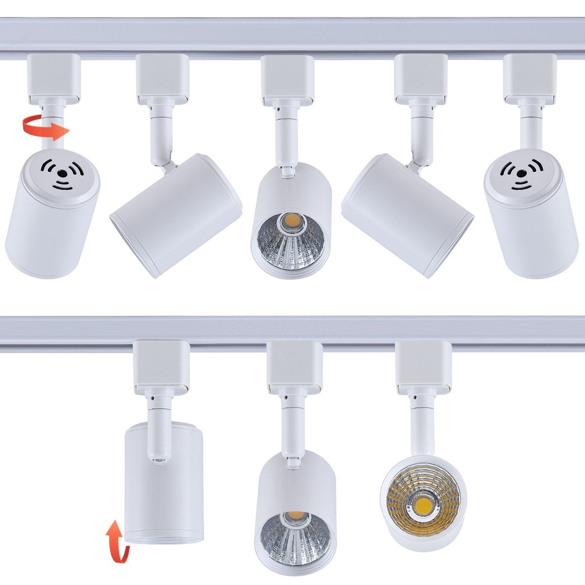 mirrea 12 Pack LED Track Lighting Heads Compatible with Single Circuit H Type Rail Ceiling Spotlight for Accent Task Wall Art Exhibition Lighting 6.5W White Painted (4000K Neutral White)