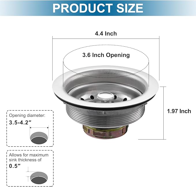 ZM Kitchen Sink Stainless Steel Basket Strainer