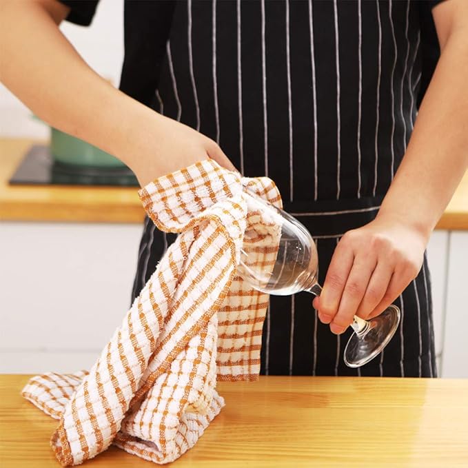 LAZI Kitchen Dish Towels, 16 Inch x 25 Inch Bulk Cotton Kitchen Towels