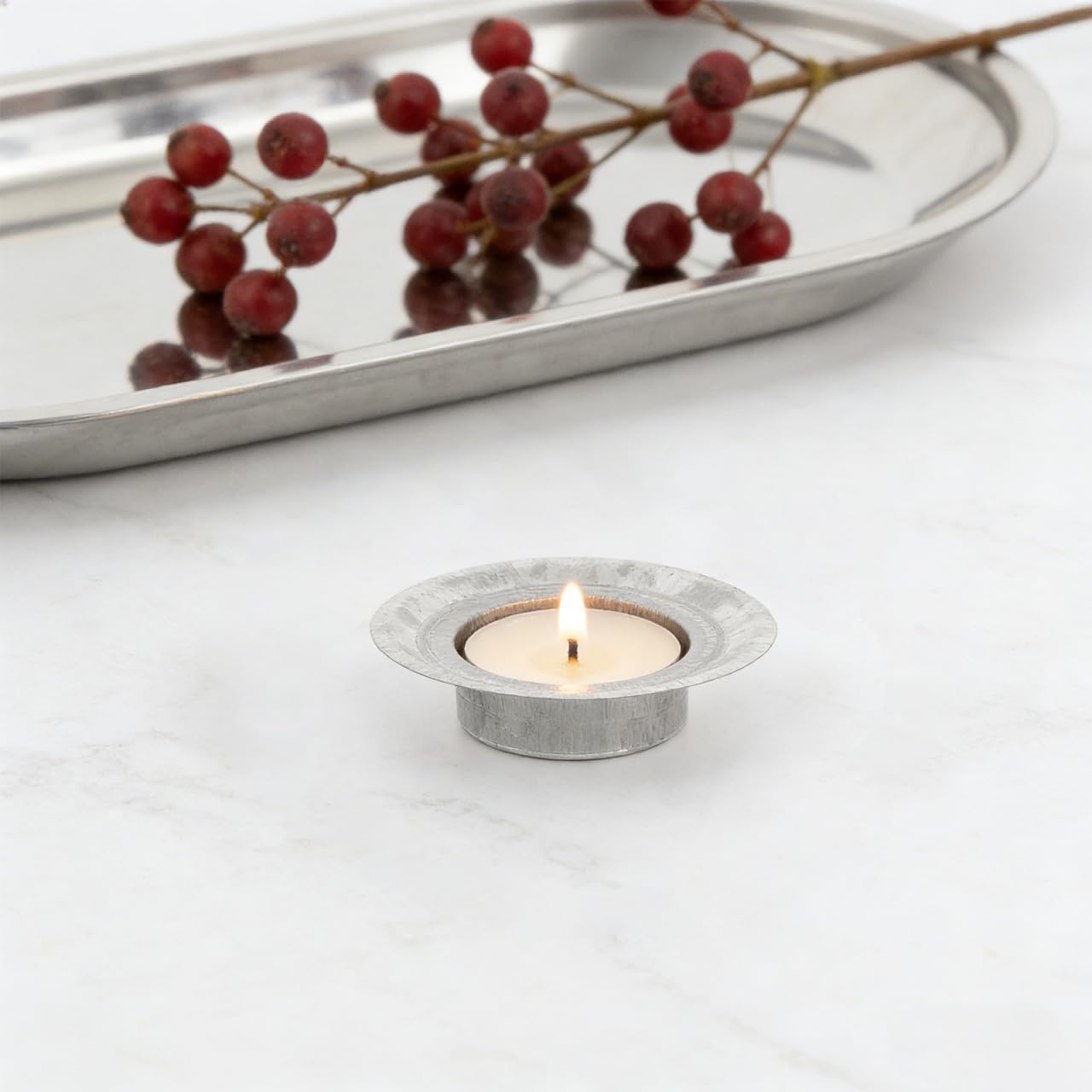 Luxshiny 10Pcs Silver Metal Candle Holder Inserts for Jars Tea Light Candle Holders Decorative Jar Lid Cup Stable Design Easy Clean 2.67 X 2.67 X 0.59 Inch