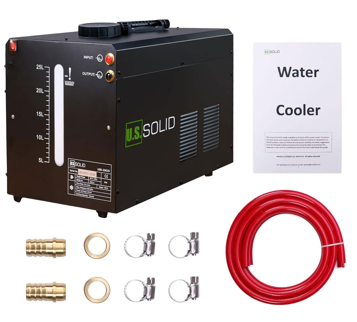 U.S. Solid Water Cooler 25L - Tig Welder Torch Water Cooling Machine - Wind Tunnel Heat Dissipation System TIG MIG Welder with Transparent Window - Improved Cooling Effect - Non-Leak Design