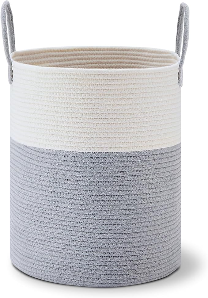VIPOSCO Large Laundry Hamper, Tall Woven Rope Storage Basket