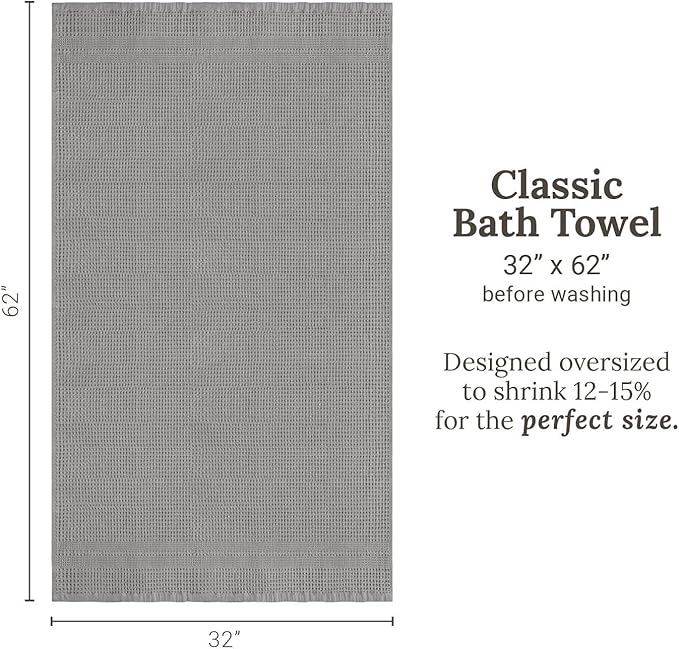 GILDEN TREE Waffle Towels for Bathroom, 100% Cotton Quick Dry Towel, Waffle