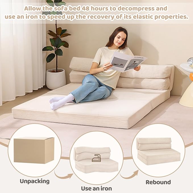 JUIKURY Folding Sofa Bed, Convertible Sleeper Chair