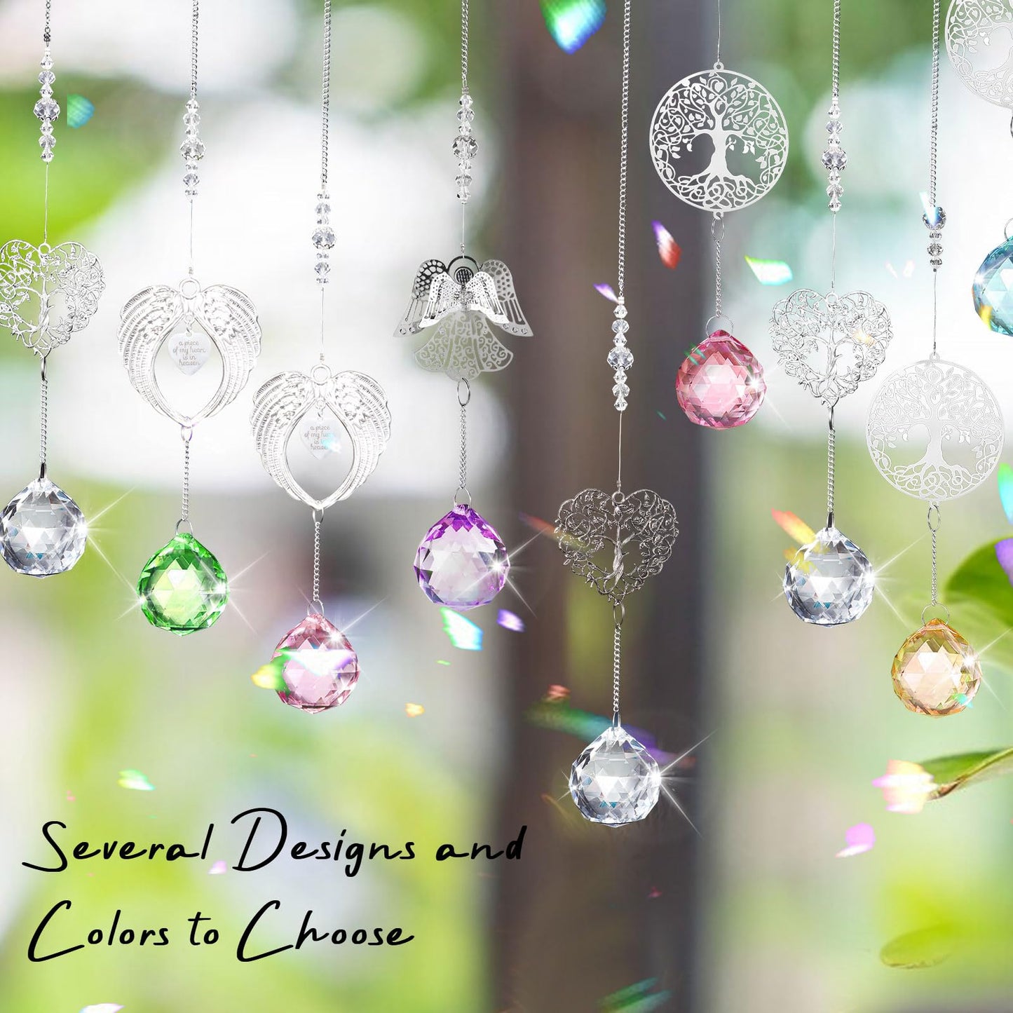 Elivida Modern Sympathy Grief Gift for Loss of Loved Ones, Memorial Suncatcher, Crystal Bereavement Gift Idea, Tree of Life Design Rainbow Maker for Miscarriage, Remembrance, Blue
