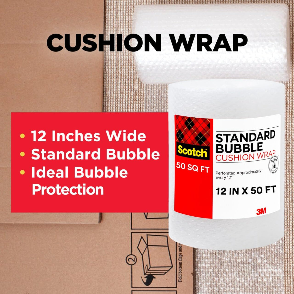Scotch Cushion Wrap, 12 in x 30 ft | 1 Roll/Pack