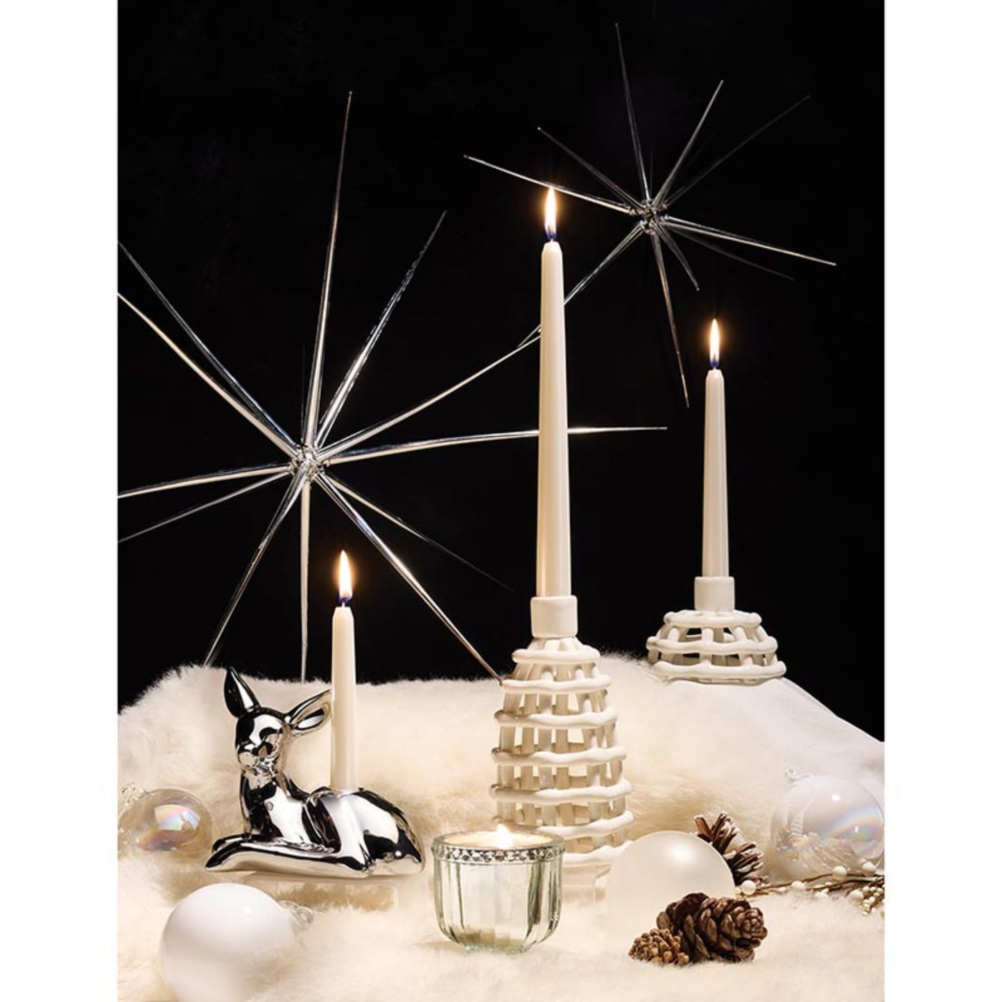 47th & Main Metallic Star Decoration for Hanging or Tabletop Starburst Figure Decor, 22" Long x 22" Wide x 20", Tall, Silver