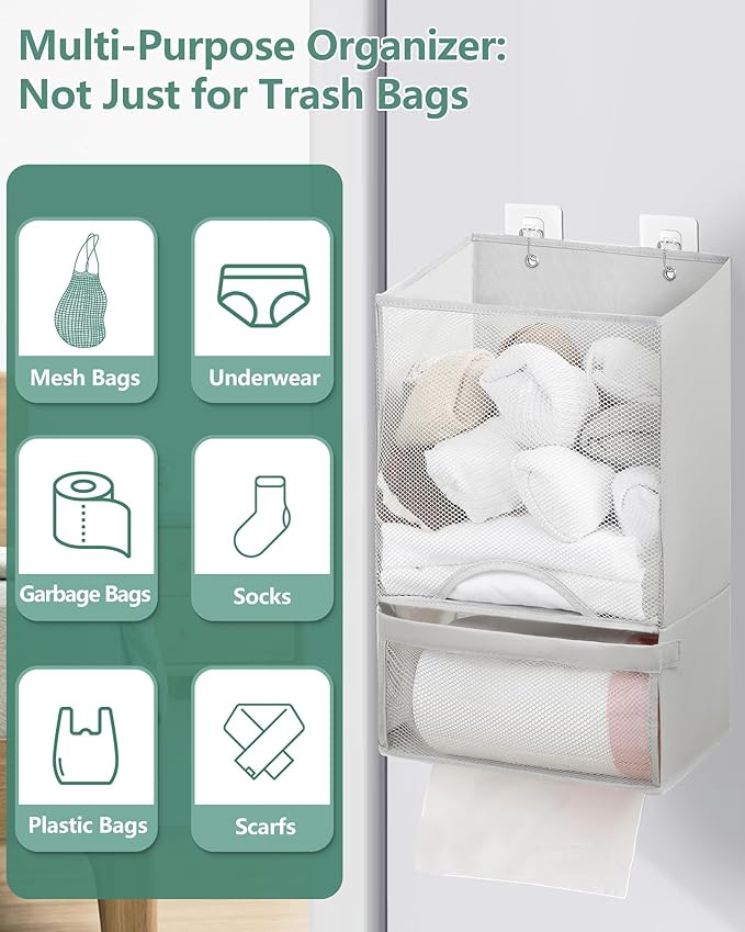 Bag Saver - Extra Large 2 in 1 Plastic Bag Holder Storage, Durable Mesh Grocery