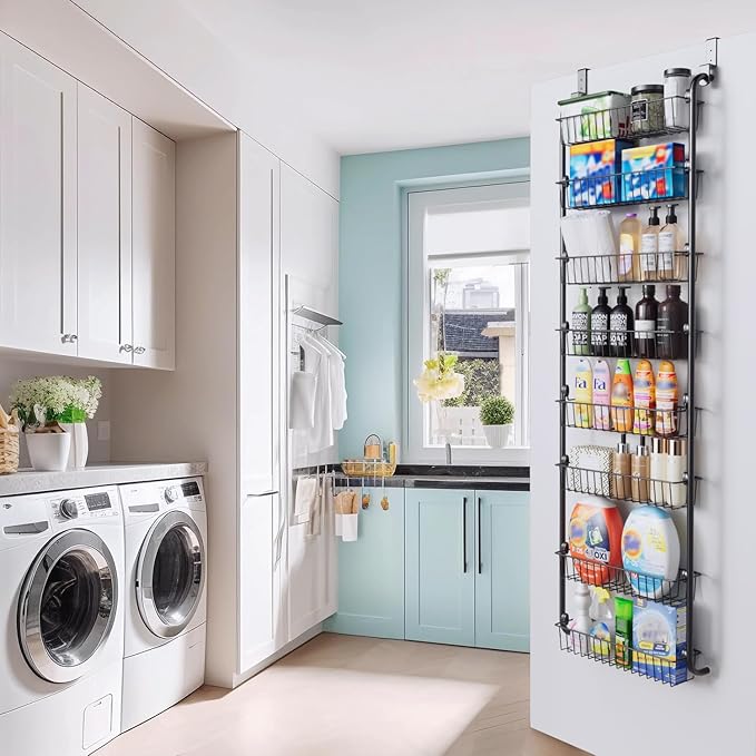 Delamu Over The Door Pantry Organizer, 8-Tier Pantry Door Organizers and Storage