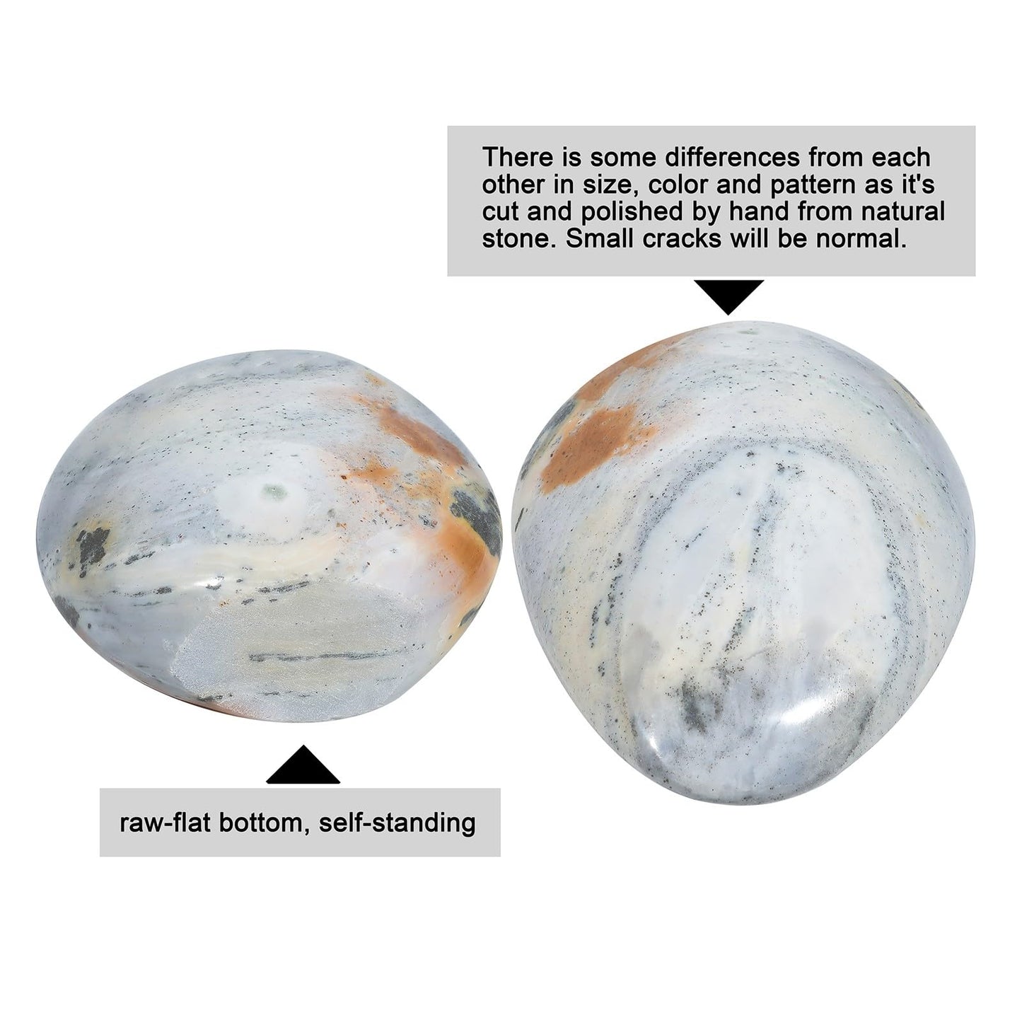 Nupuyai 1366g-1590g Natural Ocean Jasper Stone for Home Decor, Irregular Self-Standing Stone Specimen Polished Statue for Prayer, Meditaion