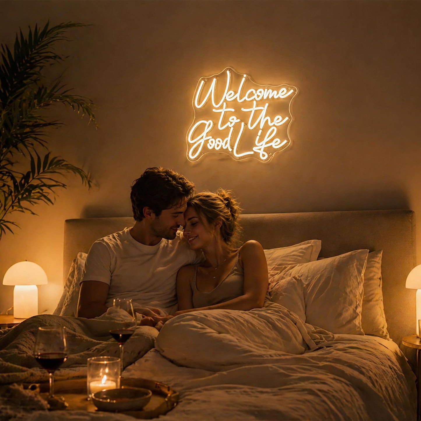 Whfobfe Warm White Neon Sign Led Neon Lights Signs for Wall Decor USB Powered Led Signs for Room Decoration-Welcome to The Good Life