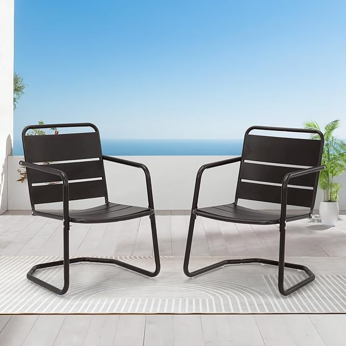 MELLCOM Patio Chairs Set of 2, Small Patio Furniture Set