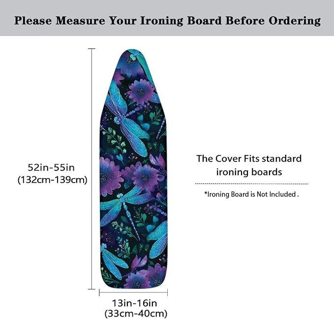 Blue Dragonfly Ironing Board Cover Fits Standard Size Elasticized Edges Home