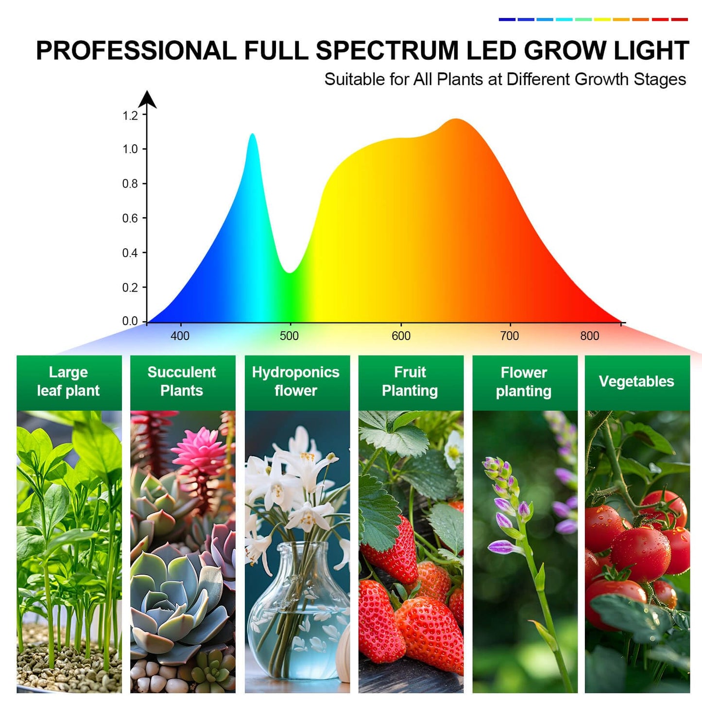 FRGROW Clip Grow Lights for Indoor Plants, Seed Starting, Bonsai, 4/8/12/16/20H Timer, Full Spectrum Plant Growing Lamps, 27 Watt Power Draw, NO Need Adapter, 360° Gooseneck