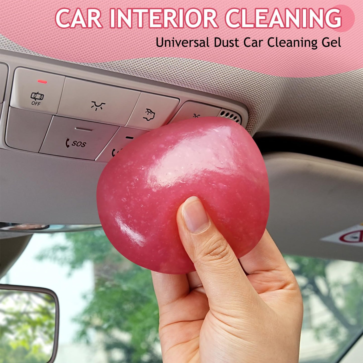 TeSabMi Car Cleaning Gel Car Cleaning Putty Car Putty Car Interior Cleaner Car Slime Car Detailing Kit Car Accessories Gifts for Men Women Stocking Stuffers Pink