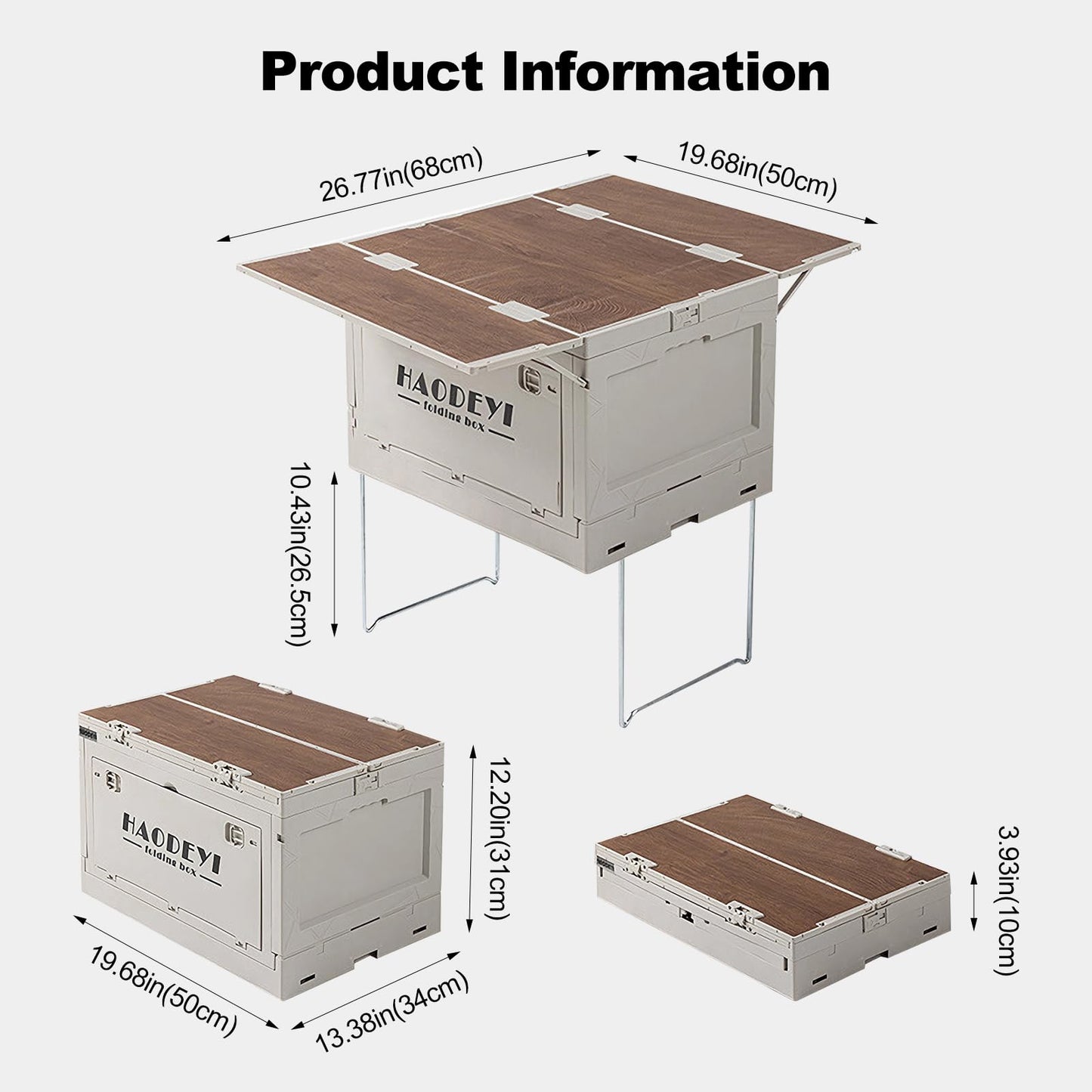 Ergocar Multi -Function Folding Storage Box,Which Can Stack The Storage Box, Suitable For Camping Supplies Storage, Snack Storage, Car Trunk