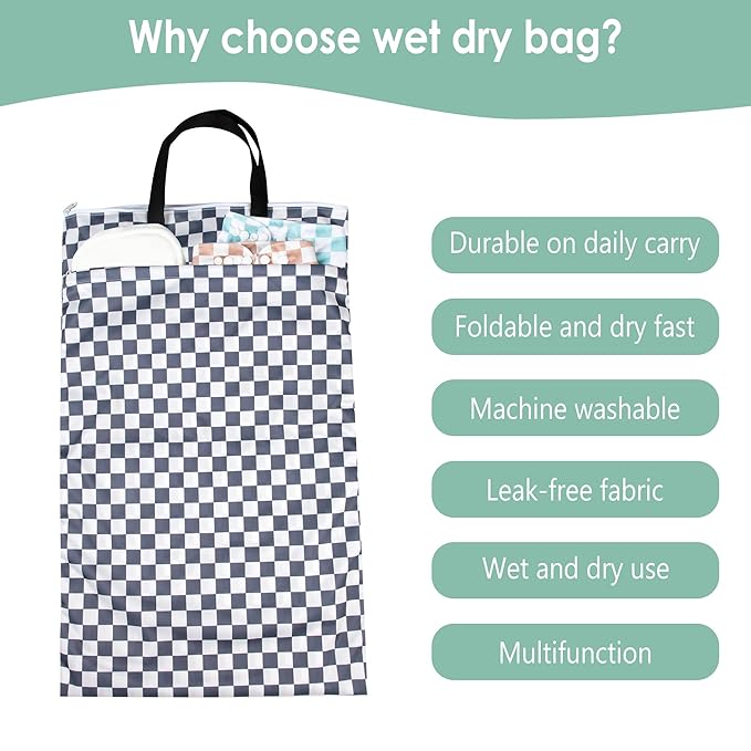 wegreeco Reusable Hanging Wet Dry Cloth Diaper Bag