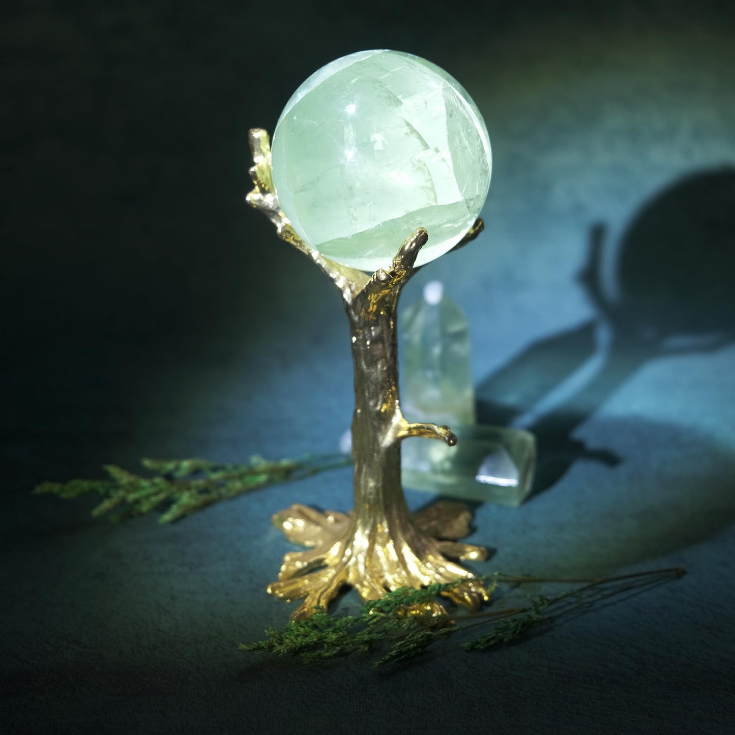 EZhandcraft Green Fluorite Crystal Sphere - 2.0-2.4" Inches Decorative Balls, Gem-Grade Clarity, Perfect for Reiki, Chakra, Feng Shui, Meditation, and Healing, Witchcraft Supplies