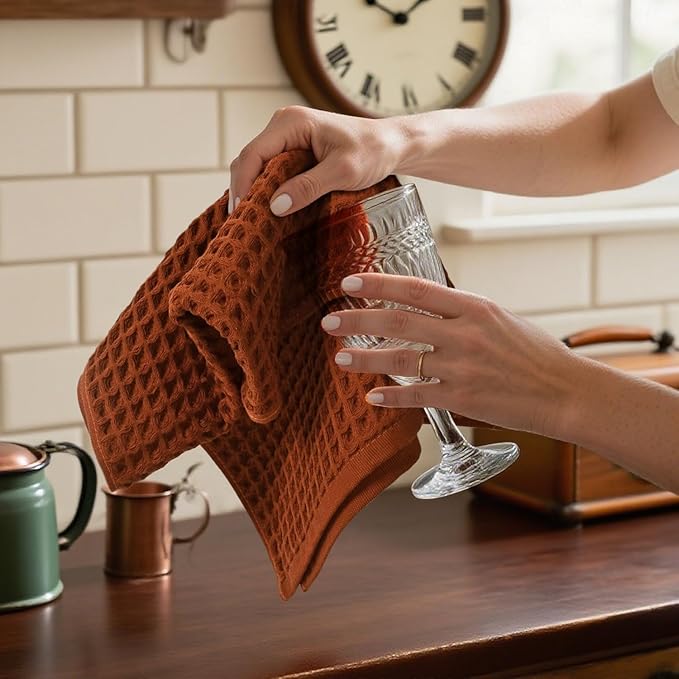 Jacquotha Waffle Hand Towels for Bathroom Kitchen Decor 2-Piece – Cotton Quick