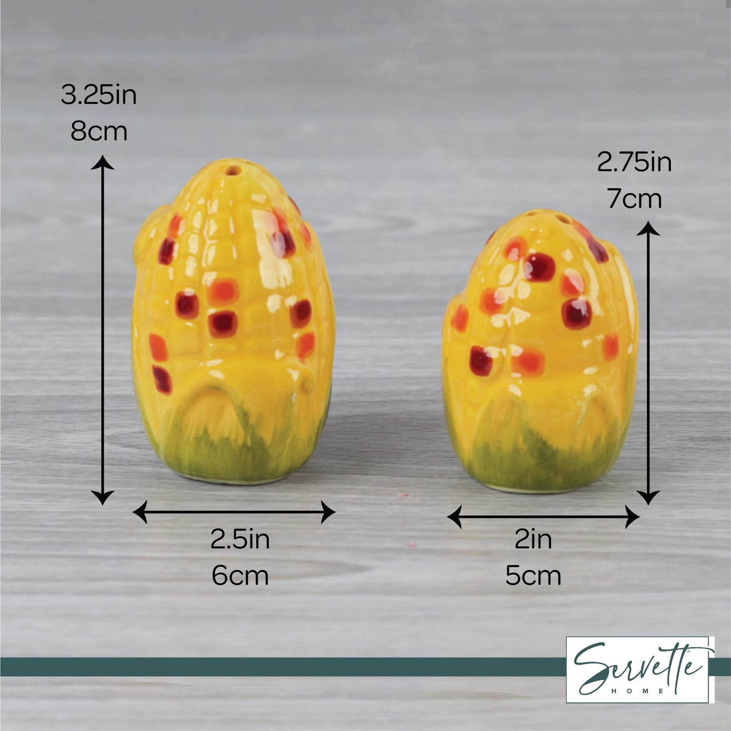 Novelty Ceramic Vegetable Salt and Pepper Shakers Set - Indian Corn