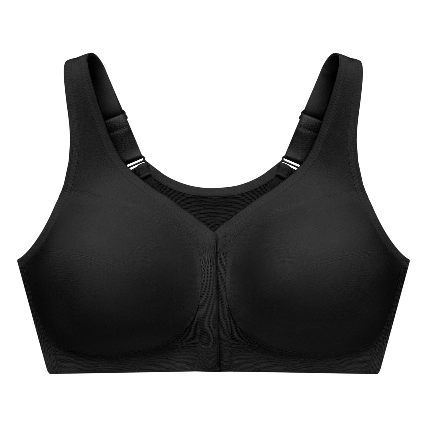 Glamorise Full Figure Plus Size MagicLift Front-Closure Posture Back Bra Wirefree #1265 Black 36C