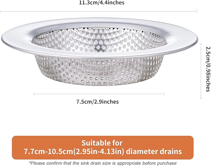 2pcs Kitchen Sink Strainer Stainless Steel, Kitchen Sink Drain Strainer