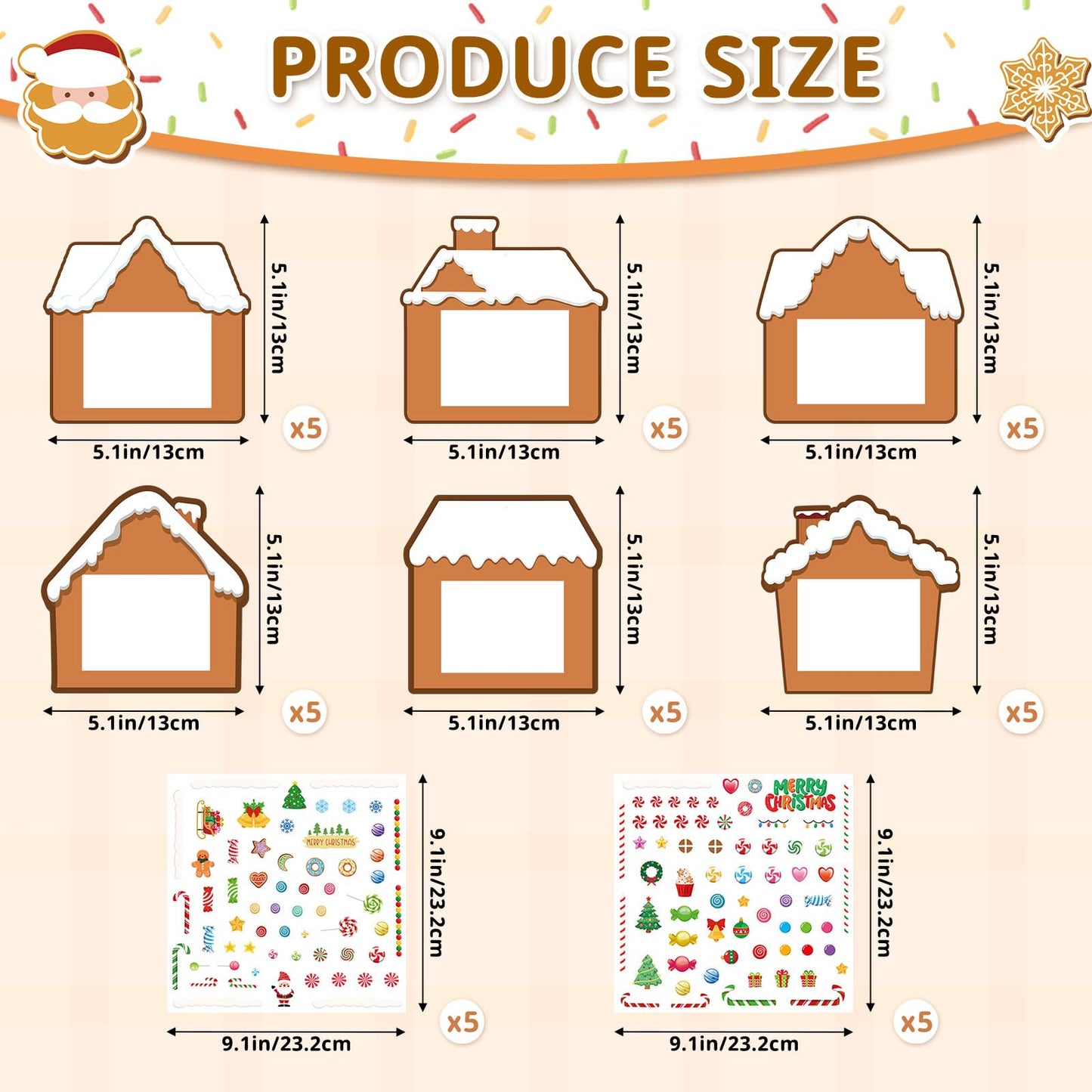 30 Packs Christmas Picture Frame Craft Kits for Kids DIY Xmas Gingerbread House Candy Photo Craft Hanging Frame gingerbread cookie Ornaments for Holiday Art Decorations Home Class Game Activities