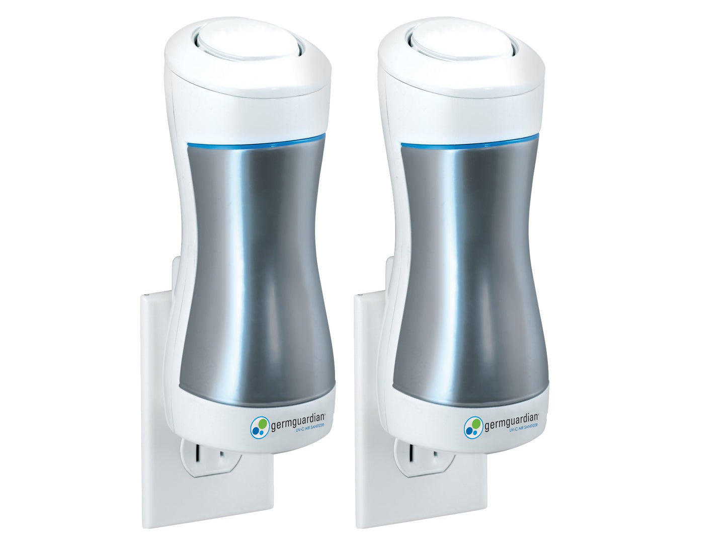 GermGuardian GG1000 Pluggable UV-C Sanitizer and Deodorizer, Kills Germs, Freshens Air and Reduces Odors from Pets, Smoke, Mold, Cooking and Laundry, 2-Pack