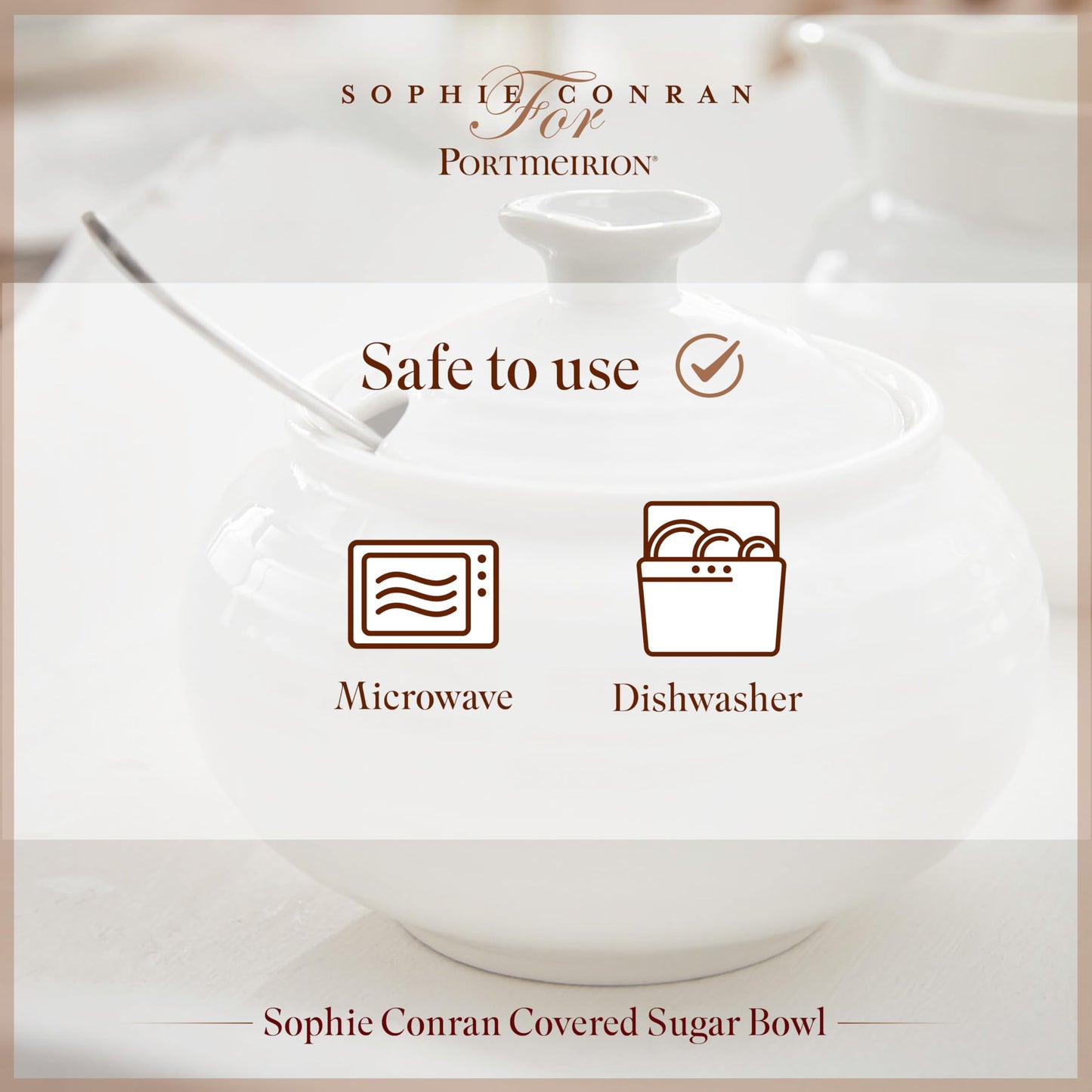 Portmeirion Sophie Conran White Covered Sugar