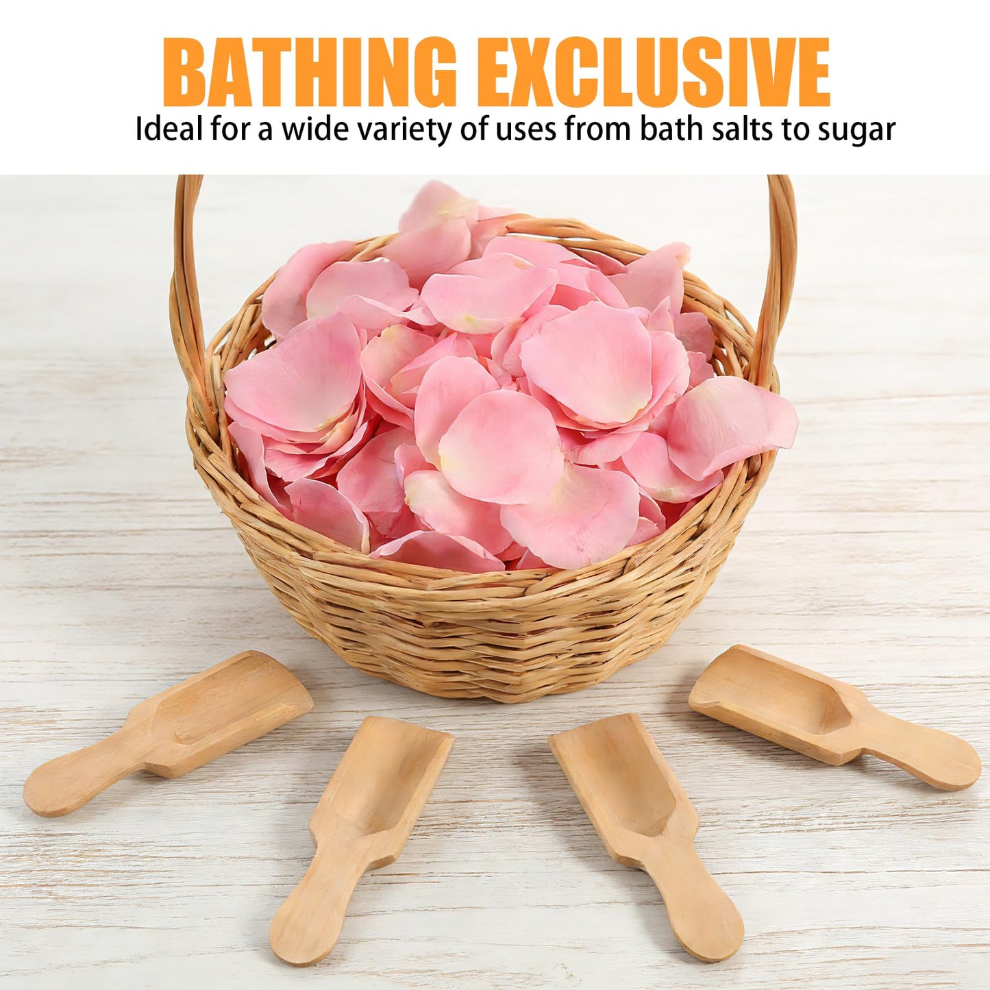 100 Pack Mini Wooden Spoons for Jars, Small Bath-Salt Scoops Mini Scooper Wooden Candy Spoon Washing Powder for Sugar Scrubs, Bath-Salts, Cooking