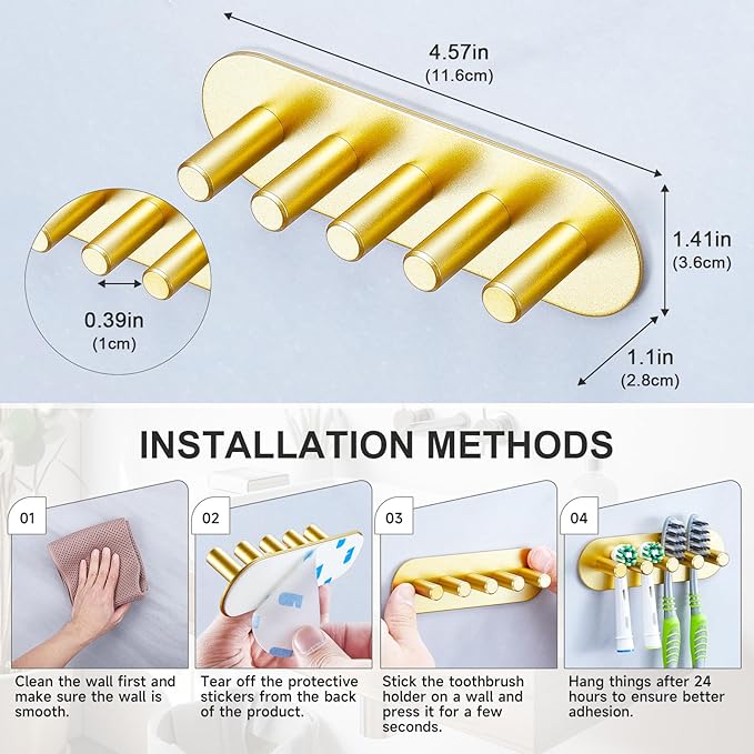 Electric Toothbrush Head Holder, Toothbrush Holders Wall Mounted, Adhesive