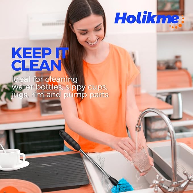 Holikme Bottle Brush Cleaner Set, 3 Straw Cleaner Brush, Bottle Cleaning Brush