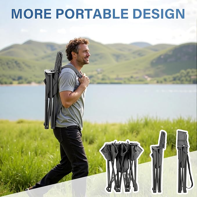 Camping Chair Set of 3, Outdoor Folding Camping Chairs