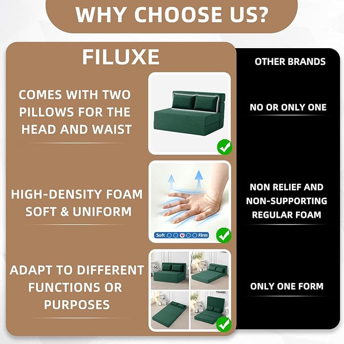 FILUXE Folding Sofa Bed | Convertible Sleeper Chair Bed
