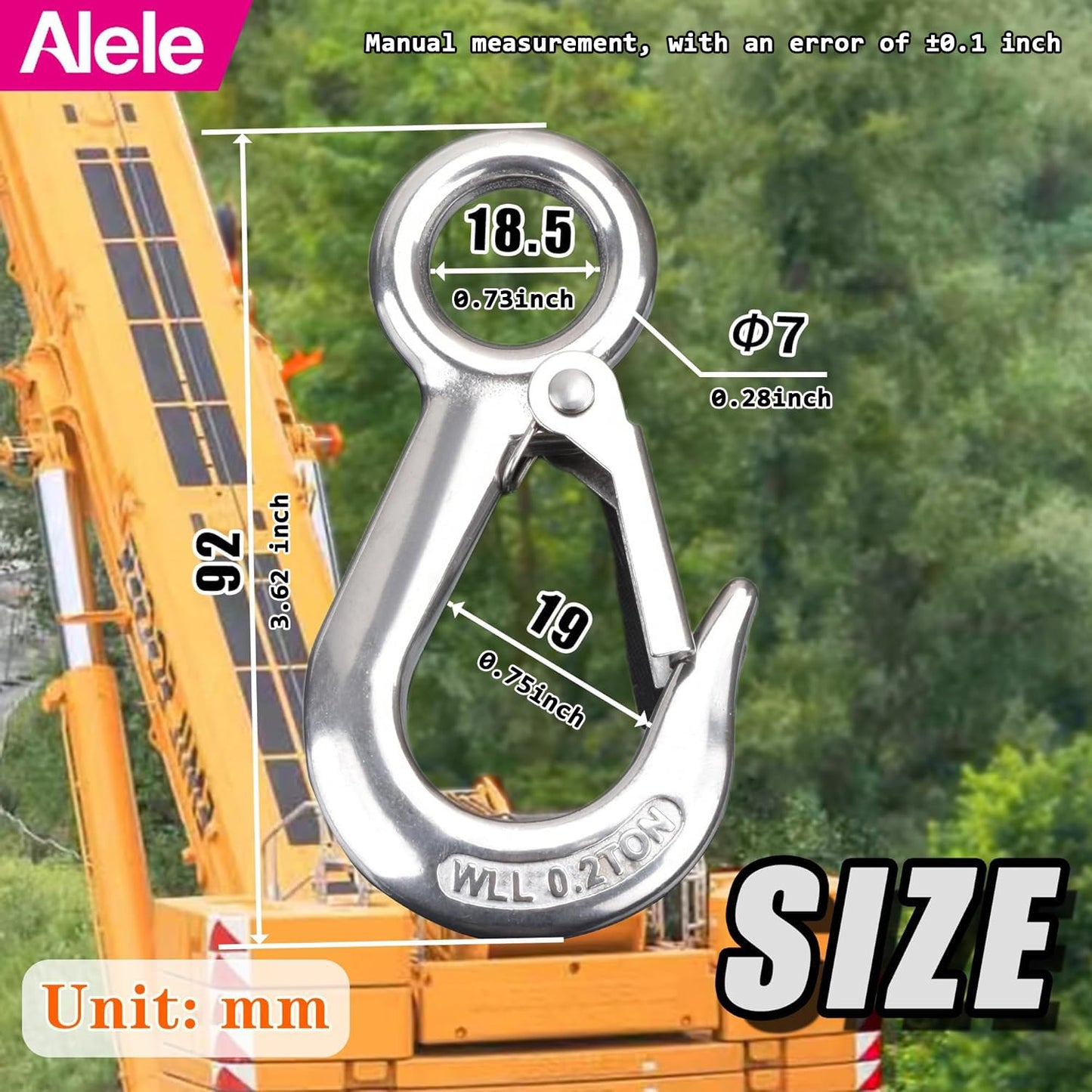 Alele 2Pack Grab Hooks, Slip Hooks,Stainless Steel Lifting Hook Rigging Accessory (Grab Hooks 200Kg 2p)