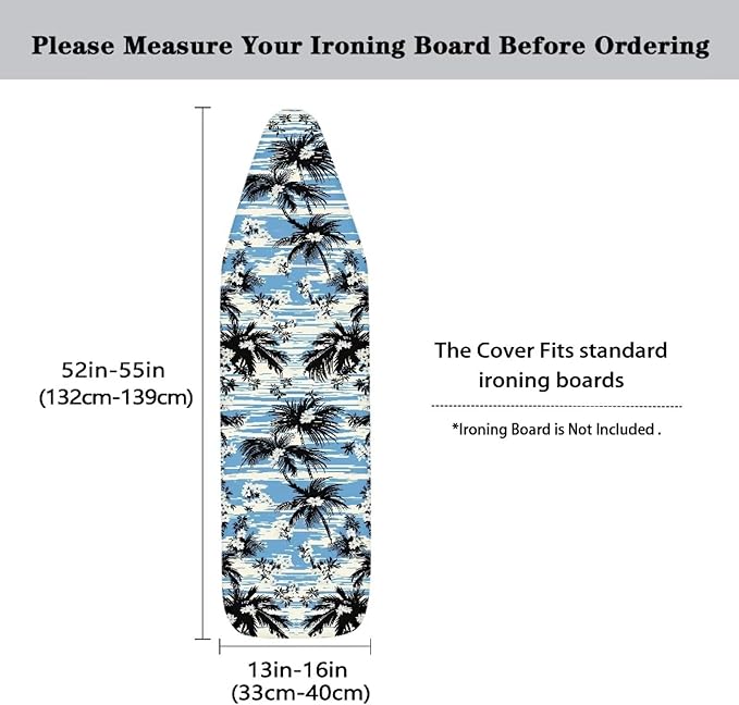 Blue Palm Ironing Board Covers Standard Stylish Washable Ironing Board