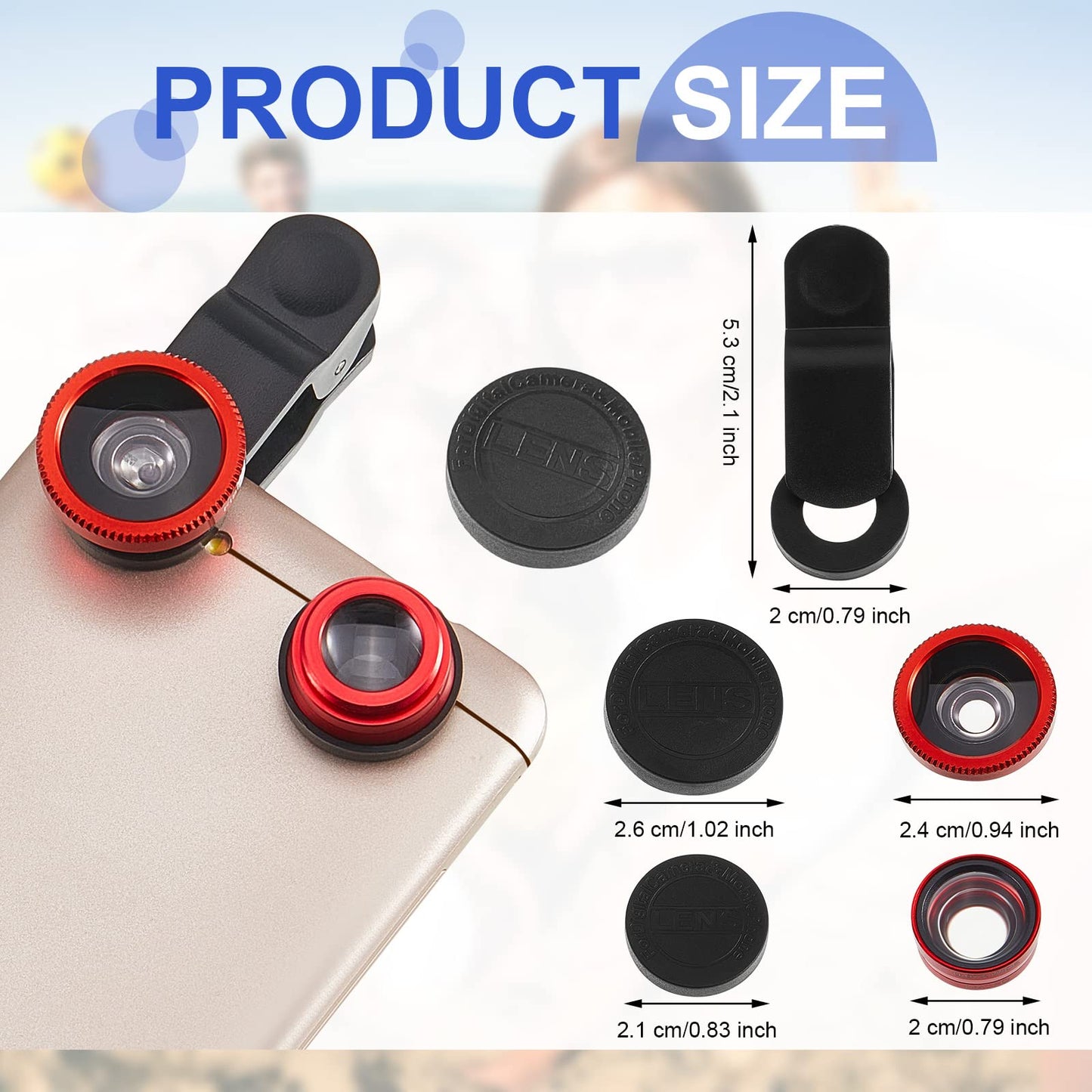 2 Pack Universal 3 in 1 Camera Lens Kit Phone Camera Shot Clip Fisheye Macro Wide Angle Lens Cell Phone Shot Attachments Compatible with Most Smartphones for Video, Live Show, Vlog