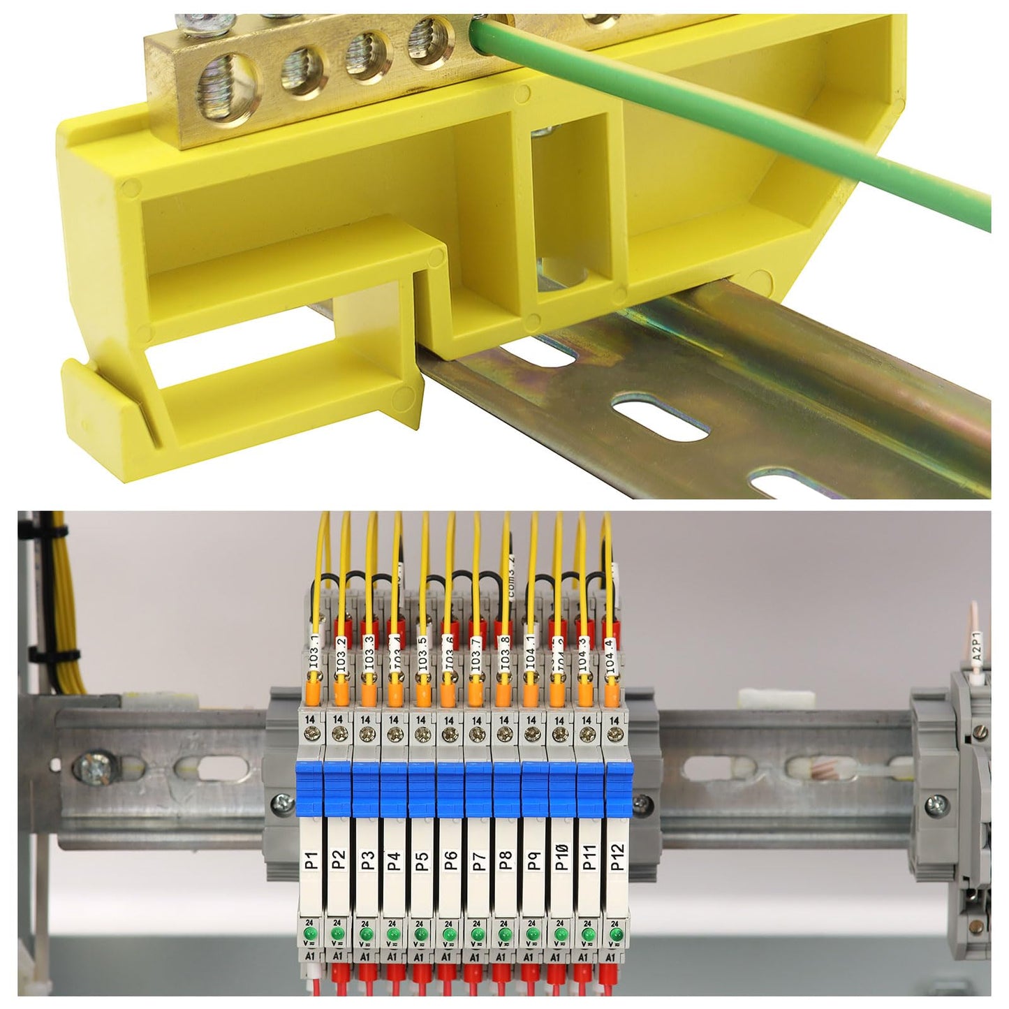 MECCANIXITY DIN Rail Slotted Aluminum Mounting Guide 15 Inch x 1.4 Inch x 0.3 Inch for Equipment Installation Pack of 10 Pcs