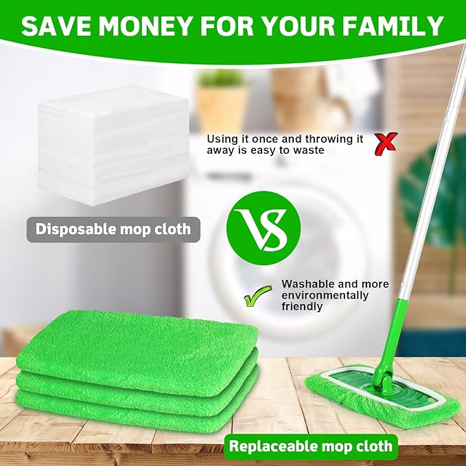Reusable Microfiber Mop Pads Compatible