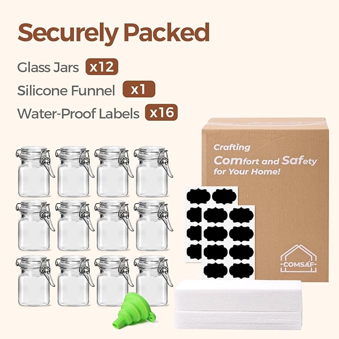 ComSaf 4 oz Glass Jars with Lid, Spice Jars, Small Mason Jar, Canning Jar
