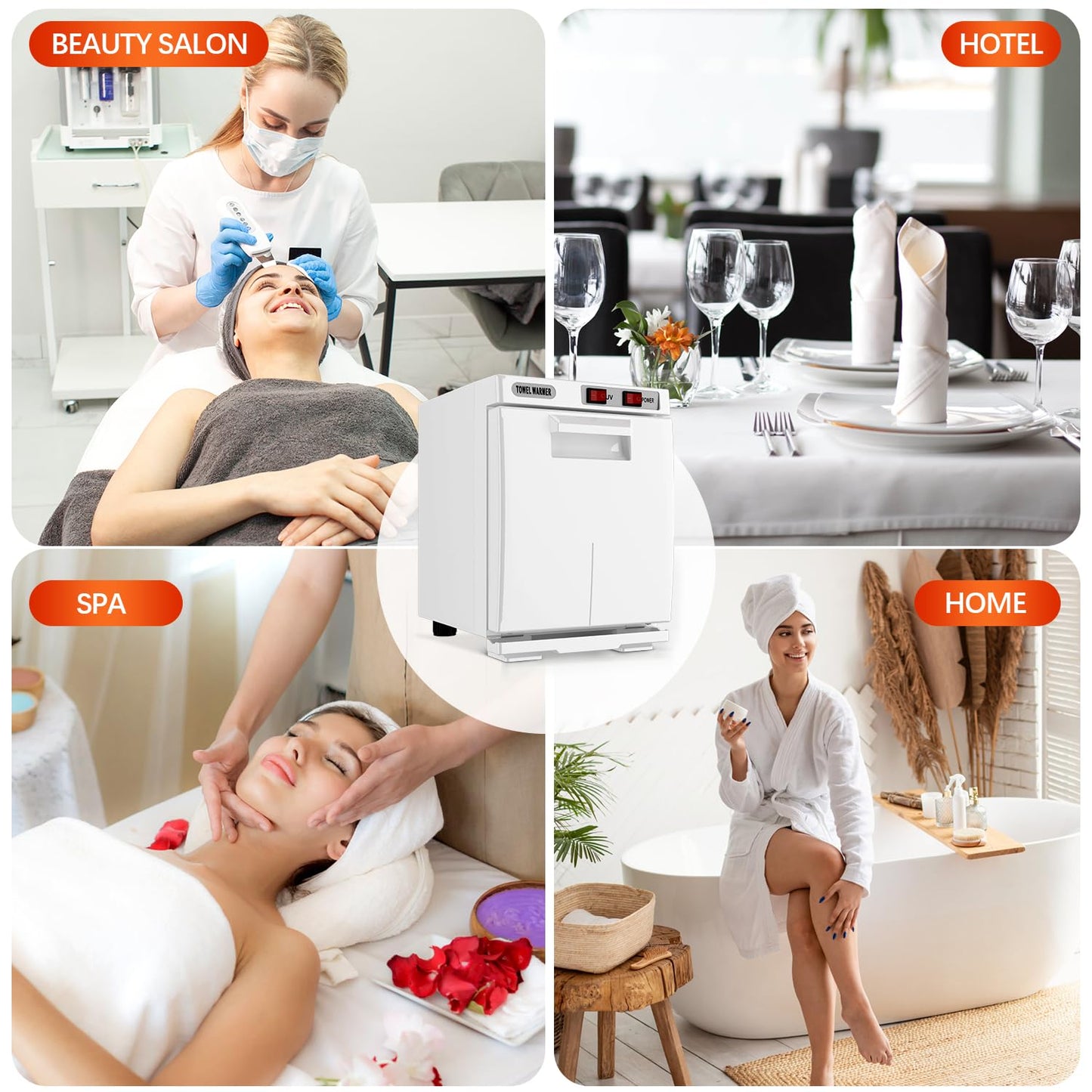 Towel Warmer Cabinet, 5L Hot Bath Towel Warmer Heating Use for Facial Spa, Hair Beauty, Salon Equipment and Home- Black