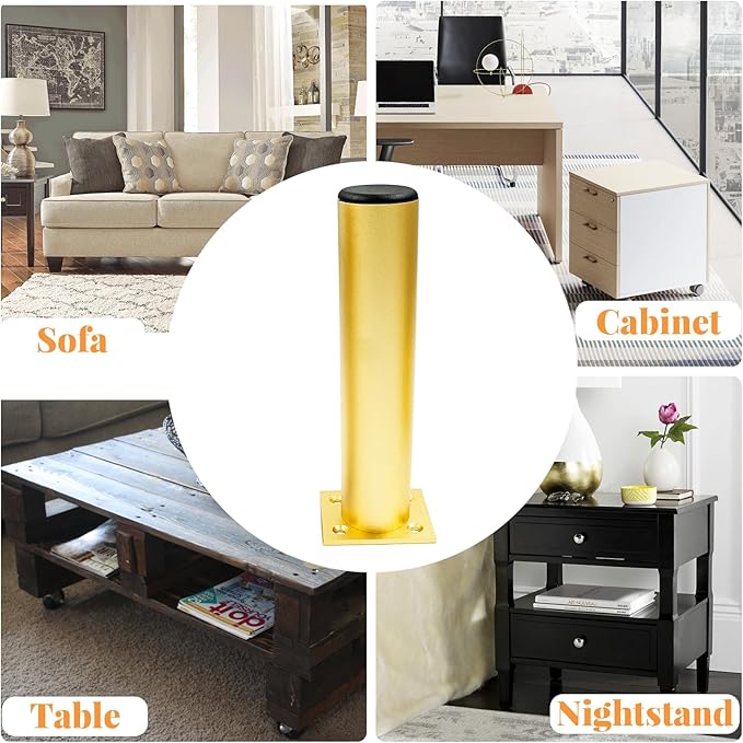 Set of 4 Aluminum Alloy Furniture Legs 3 Inch Height, 1.5 Inch Diameter