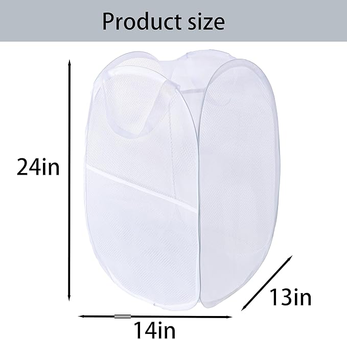 Foldable Mesh Popup Laundry Hamper, Laundry Basket Easy to Open and Fold