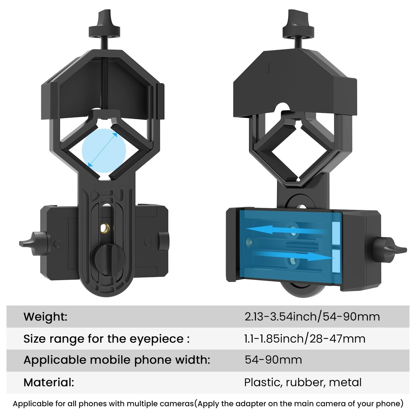 GOSKY Smartphone Adapter Mount Regular Size - Compatible with Binoculars, Monoculars, Spotting Scopes, Telescope, Microscopes Fits almost all Smartphones on the Market Record Nature and The World