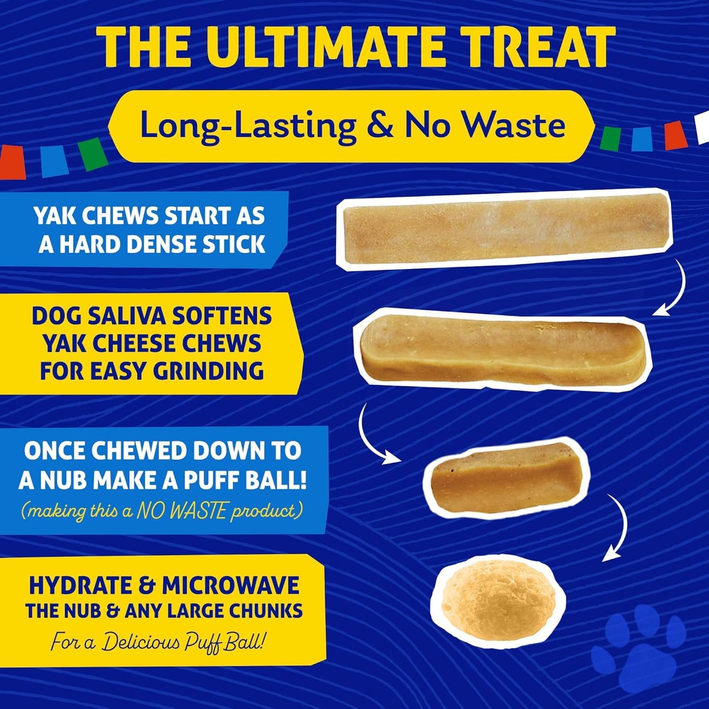 Himalayan Cheese Chews, Long Lasting, Stain Free, Protein Rich, Low Odor,100% Natural, Healthy & Safe, No Lactose, Gluten Or Grains, 3.0 lbs BULK TUB LARGE for Dogs 55 Lbs & Smaller (Package May Vary)