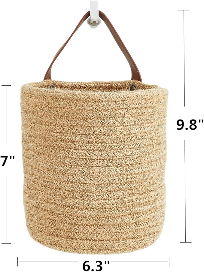 2pack Small Hanging Basket-Cotton Rope Wall Basket