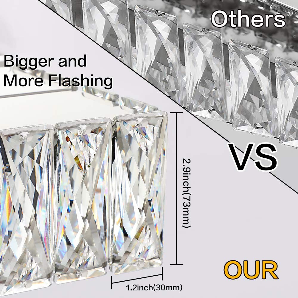 ZUZITO 6 Lights Bathroom Vanity Light - LED Bathroom Lights Over Mirror 5CCT Dimmable - Modern Crystal Chrome Vanity Wall Light