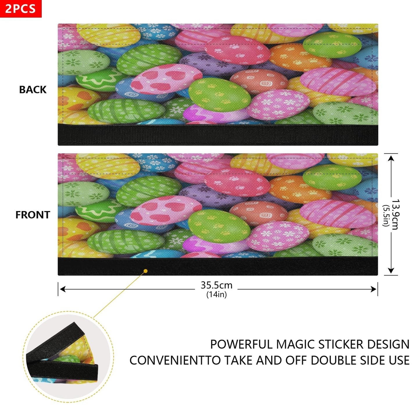 Easter Eggs Refrigerator Door Handle Covers Spring Easter Day Kitchen Appliances Gloves For Microwave Dishwasher Fridge Door Cloth Protector 2pcs