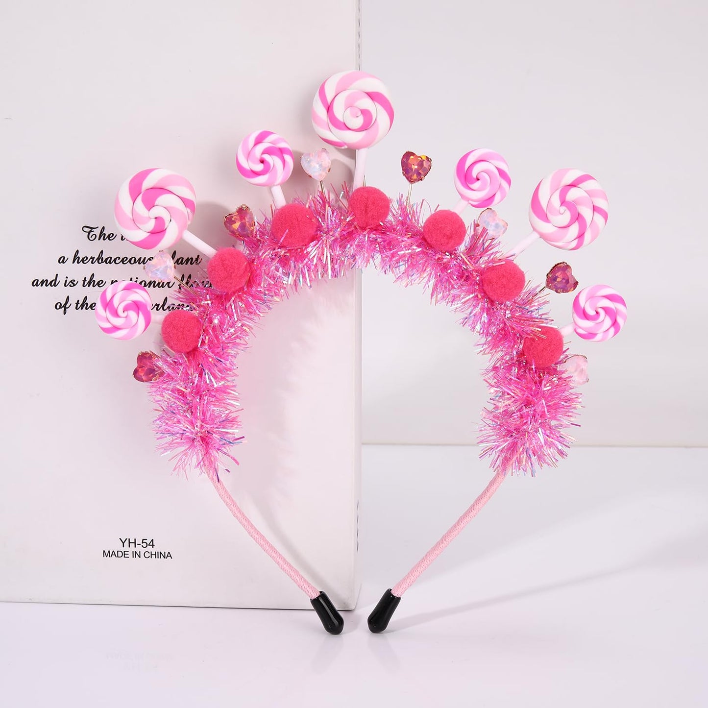NVENF Candy Headband Costume Accessories Christmas Candy Cane Lollipop Headbands Candy Costume Halloween Holiday Christmas Outfits for Women Birthday Party Favors Gifts (Pattern B)