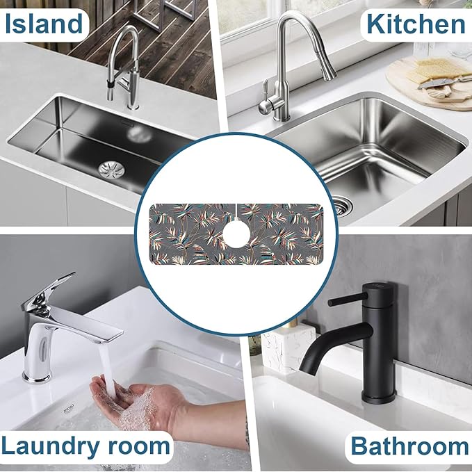 Ceramic Texture Kitchen Sink Splash Guard Faucet Mat Kitchen Tiles Super
